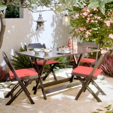 Imagem de Mesa De Jantar Bistrô Para Barzinho Dobrável 120x70 Com 4 Cadeiras - M