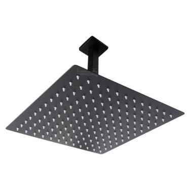 Imagem de Ducha Chuveiro Quadrada Inox 30x30cm Com Braço de Teto Quadrado 20cm B