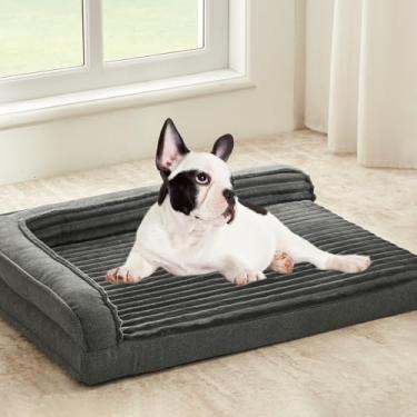 Imagem de WINDRACING Camas ortopédicas para cães pequenos, sofá-cama impermeável de espuma de ovo com laterais reforçadas em L, cama lavável para animais de estimação pequenos com capa removível e fundo