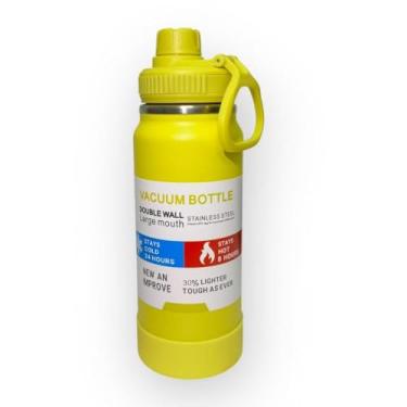 Imagem de Garrafa Térmica 600ml Premium com Protetor de Silicone TR-016 (Amarelo)