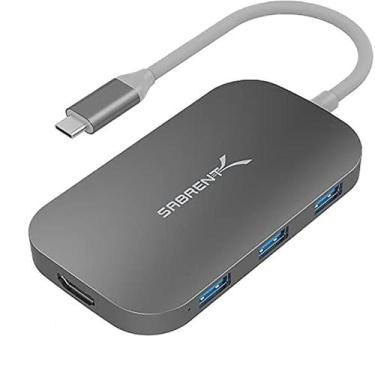 Imagem de Hub USB-C 8 em 1 Sabrent - HDMI 4K, 3x USB 3.0, Leitor de Cartões SD/M