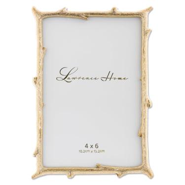 Imagem de Lawrence Frames Moldura de metal dourado 10 x 15 cm com design de galhos naturais