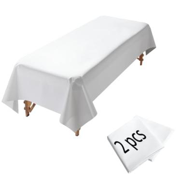 Imagem de Lençol de mesa de massagem, 2,21 x 129,5 cm PVC reutilizável tapete de cera impermeável massagem lençol de cama (2 peças branco)