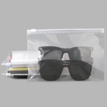 Imagem de Svaldo Sacos de embalagem transparentes, pequenos sacos de plástico transparentes com zíper para calças, gravatas, transporte de armazenamento de meias, 20 x 14 cm, pacote com 50, 3 mm com orifícios