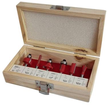 Imagem de Kit 6 Fresas Retas Haste 1/4 Para Tupia  Htom