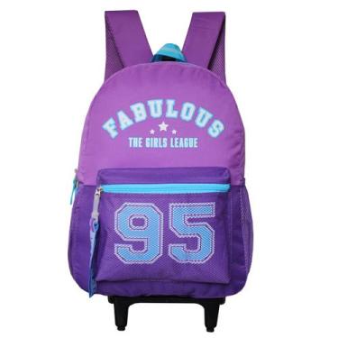 Imagem de Mochila Escolar Rodinhas Fabulous Girls Feminina Clio Style, Roxo