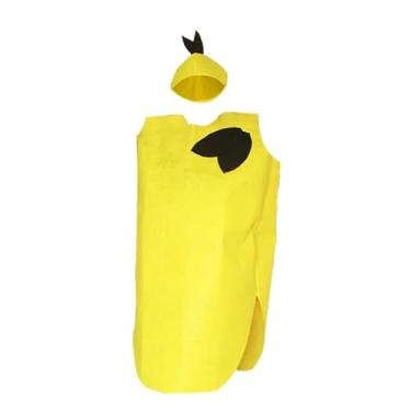 Imagem de Dynwave Fantasia de frutas para adultos, vestido extravagante com chapéu, fantasia de comida, cosplay, adereços para baile de máscaras, brincadeira de fingir, Fantasia de Limão