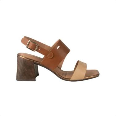 Imagem de Sandália Salto Médio Grosso Dakota, Granola, Caramelo, 37