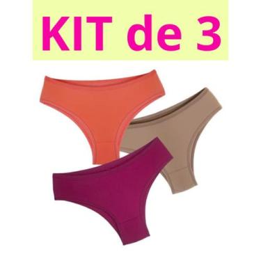 Imagem de Kit 3 Calcinhas de Algodão feminina, Conjunto confortável  P, M, G, GG