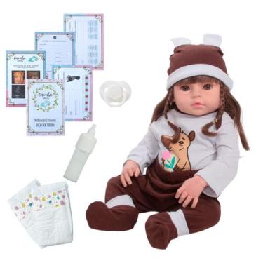 Imagem de Boneca Reborn Bebê Corpo de Silicone Fala 30 Frases Capivara - Cegonha