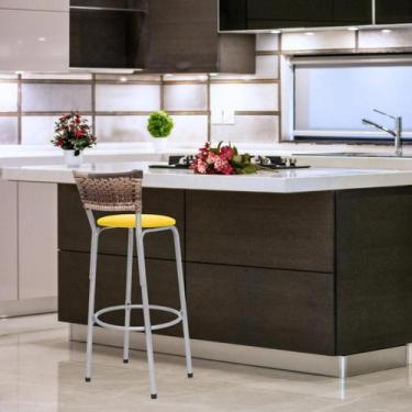 Imagem de Banco Banqueta Balcão Alto Ideal Bancadas Ilhas Cozinha Americana Bar 