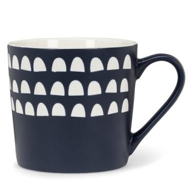 Imagem de Abbott Collection Caneca gráfica Crescents - Bone China, azul marinho/branco, 9 cm A (368 g)