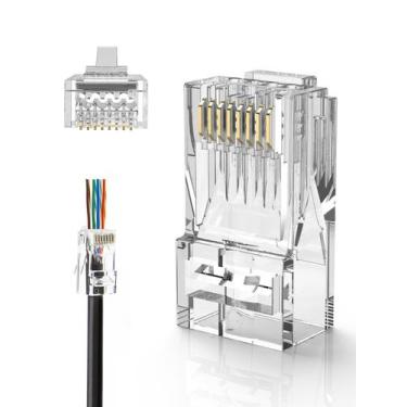 Imagem de Conectores de passagem RJ45 CableCreation Cat6/Cat5e, pacote com 50