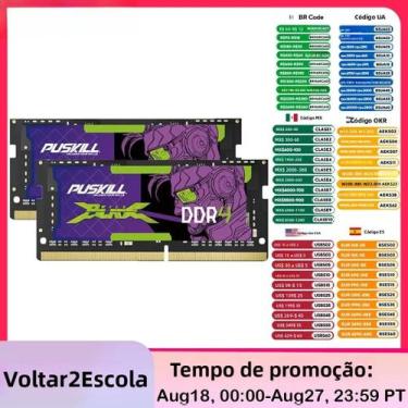 Imagem de Memória RAM DDR4 SODIMM 2x8GB/16GB/4GB (2400/2666/3200MHz) para Notebo