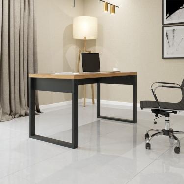 Imagem de Mesa para Escritório Estilo Industrial F20 em MDF Freijó Preto Fosco Dalla Costa