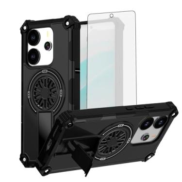 Imagem de Asuwish Capa de celular para Xiaomi Redmi Note 14 4G/5G com protetor de tela de vidro temperado e suporte magnético à prova de choque acessórios para celular híbrido fino Note14 G4 G5 feminino