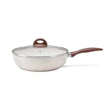 Imagem de Wok Com Tampa 28 Ceramic Life Granada Indução - Brinox 28 Cm Vanilla B