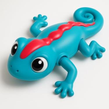 Imagem de Brinquedo banho Lagartinha Iguana Nadadora à corda divertida