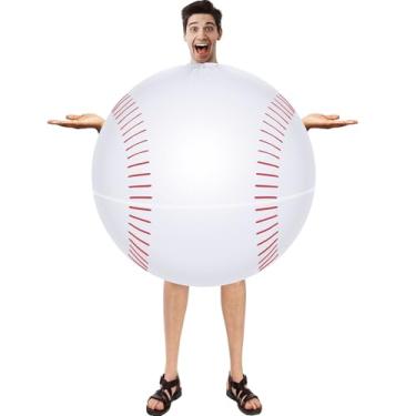 Imagem de Hollowfly Fantasia inflável para adultos de 1,5 a 1,9 m, fantasias de Halloween para homens e mulheres, engraçadas para festas esportivas (beisebol)
