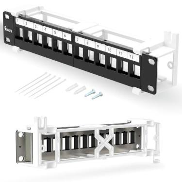 Imagem de Patch Panel Enmane 12 portas Blank Keystone Wall Mount de 10 polegadas