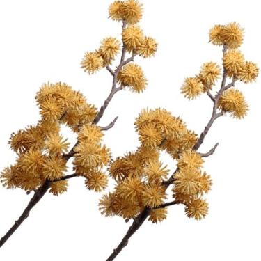 Imagem de Kit 2 Plantas Artificiais Mamonas Decoração Jardim De 70cm - Genérico,