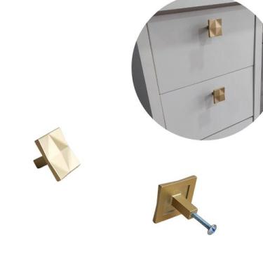 Imagem de Kit 12 Puxador de Gaveta, Armário, Móveis Dourado Fosco 35mm - Compras