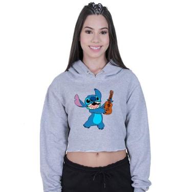 Imagem de Cropped Moletom Feminino Lilo Violão - Lafre, Cinza, P