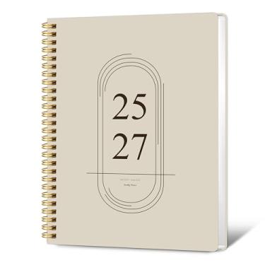 Imagem de Agenda mensal 2025-2027, agenda de calendário mensal, calendário de 24 meses, julho de 2025 a junho de 2027, 18,5 cm x 24 cm, capa impermeável com encadernação espiral, agenda mensal para escritório