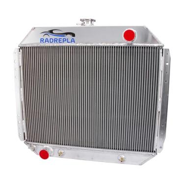 Imagem de RADREPLA Radiador de alumínio DPI433 para Ford 1966-1979 Ford F100 F150 F250 F350 Bronco Truck Pickup V8 Radiadores de fluxo descendente de 4 fileiras 1967 1968 1969 1970 1971 1972 1973 1973 1973 74