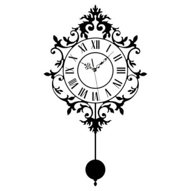 Imagem de Ioensy Relógio de parede de pêndulo silencioso vintage decorativo presente algarismos romanos sem -taque para hotel fazenda sala de estar inauguração de