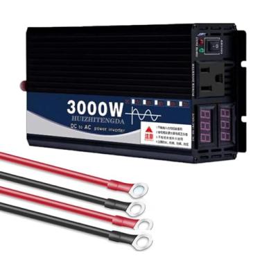 Imagem de Inversor de onda senoidal pura de 1500W 3000W (pico) CC 12V 24V 48V 60V 72V para CA 110V/220V Inversor de energia do conversor com tela LCD para RV, casa, acampamento,72V to 110V