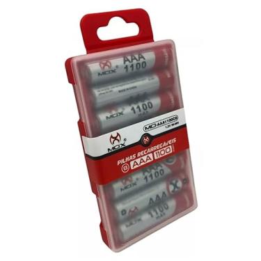 Imagem de 8 Pilhas Aaa 1100 mah Palito Mox Recarregáveis com Case