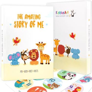 Imagem de Livro de memórias para bebês KiddosArt Happy Animals 72 páginas e ades