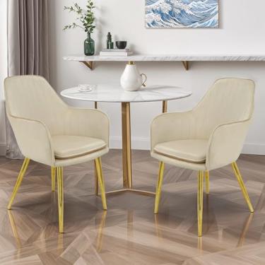 Imagem de Cadeira Poltrona Lines Base Dourada Recepção Sala Decorativa Suede Bege - Lianto Decor