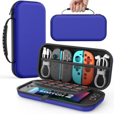 Imagem de MoKo Carrying Case for Nintendo Switch 2(2025), Protective Hard Shell Portable Travel Carry Case holds 10 Cartridges with Pockets for Switch 2 Accessories and Games, Midnight Blue