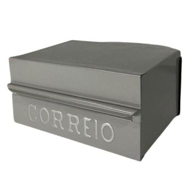 Imagem de Caixa De Correios Brasileirinha Menor Cinza Tamanho 12x20x10 Aço Cinza