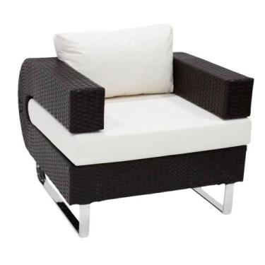 Imagem de Poltrona Em Fibra Sintética Modelo Begônia Preto - Nossa Kasa