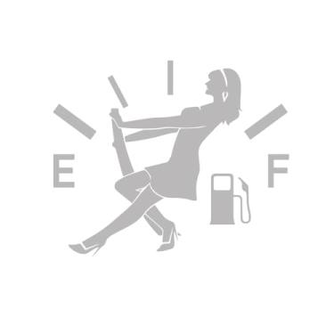 Imagem de 4 peças adesivos engraçados de tanque de combustível à prova d'água decalque hilário para a maioria dos veículos carro caminhão porta tampa de gasolina, fácil instalação mais cor (cinza)