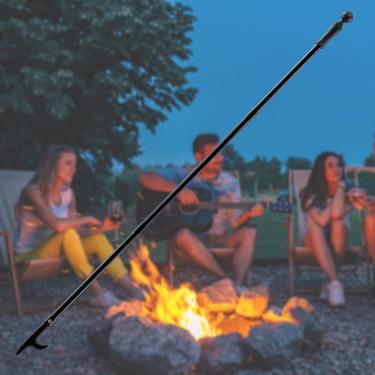 Imagem de Pôquer de fogueira para fogueira, pôquer de lareira de 81 cm, pôquer de fogueira longa resistente para lareira, acampamento, fogão a lenha, uso externo e interno, ferramentas portáteis de metal