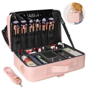 Imagem de Makeup Train Case Relavel Travel, bolsa de cosméticos impermeável
