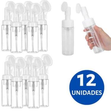 Imagem de 12 Unidades Frascos Transparente Pump Espumador Escova Silicone - Kit 