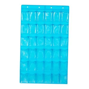 Imagem de Bothyi Quadro de bolso para sala de aula, organizador de parede ou porta, organizador de bolso para cartões multiuso para armário, Azul
