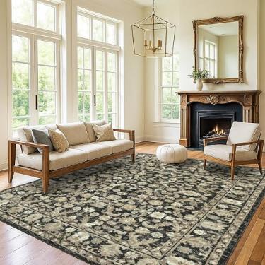 Imagem de Fame Rugs Tapete turco vintage macio 1,88 m x 2,5 m – Tapete lavável dobrável para sala de estar, sala de jantar, quarto