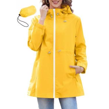 Imagem de Capa de chuva Zando Yellow leve impermeável para mulheres