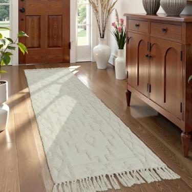 Imagem de Uphome Corredores Boho para corredores de 7 x 20 m, tapete lavável para corredor de entrada de fazenda, tapetes de corredor de quarto tufados de algodão, tapete estético tribal boêmio para porta de