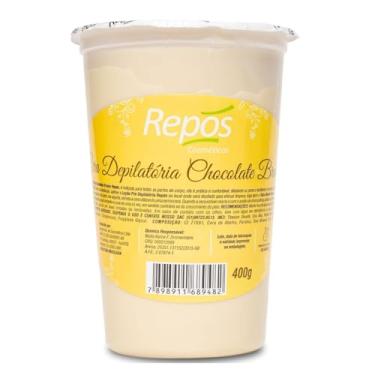 Imagem de Cera Depilatória Elástica para Depilação Repos 400g (400g, Chocolate Branco)