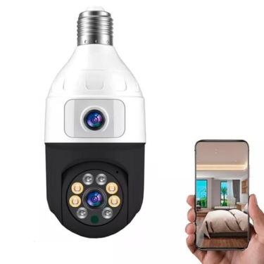 Imagem de Câmera S/Fio Wifi Lâmpada Lente Dupla Para Monitoramento - Relet