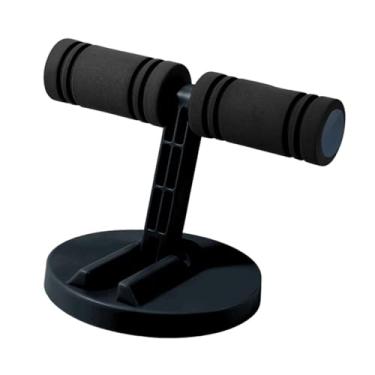 Imagem de oshhni Barra para abdominais, equipamento de treinamento abdominal com ventosa forte, treino doméstico, dobrável, para construção muscular, auxiliar portátil, Rodada Preta