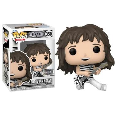 Imagem de Funko Eddie Van Halen 1978 New Haven com guitarra + protetor pop: conjunto de bonecos de vinil Pop! Rocks conjunto com caixa protetora de colecionador da marca ToyBop