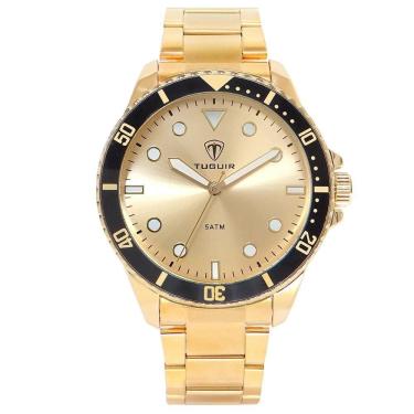 Imagem de Relógio masculino tuguir analógico tg157 - dourado e preto